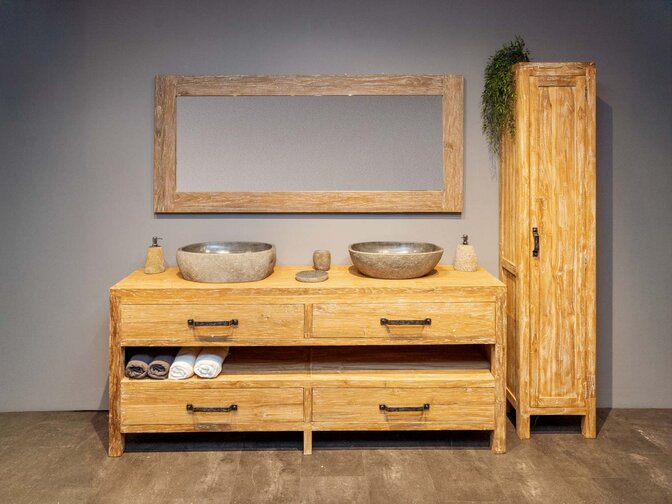 Compleet Badmeubelset 200cm in White Wash