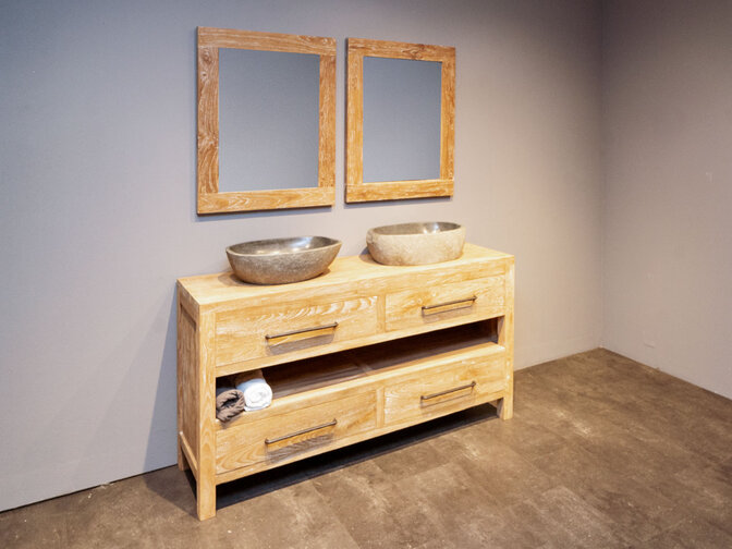 2 persoons badmeubelset 160cm | White Wash