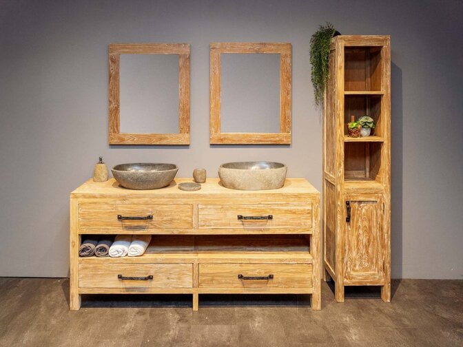 2 persoons badmeubelset 180cm | White Wash