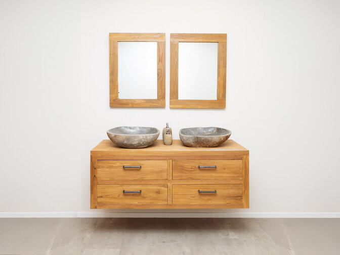 Wastafelmeubel set 140cm - Naturel teak