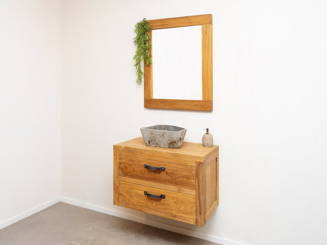 Compleet Wastafelmeubel 80cm - Naturel