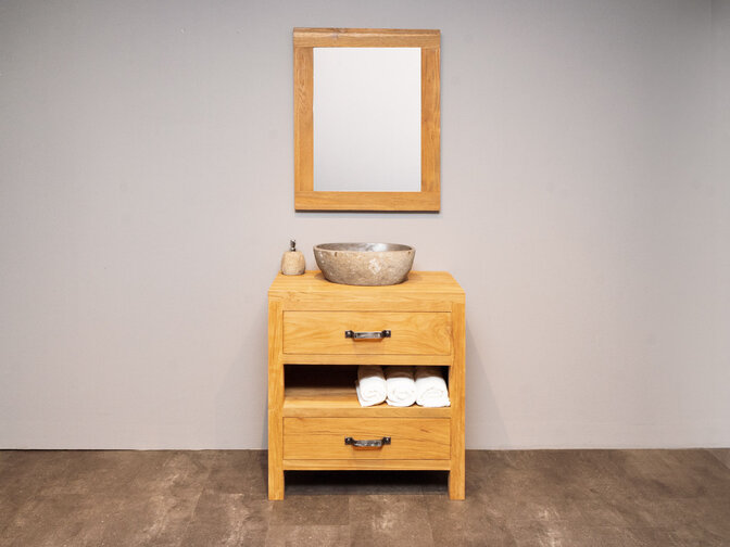 Compleet wastafelmeubel set 80cm  - Naturel