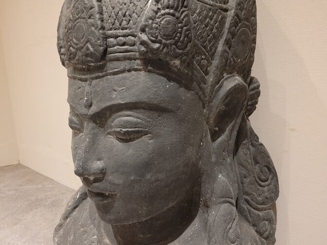 Boeddha hoofd - 110cm - Zwart - BB2499-06.1