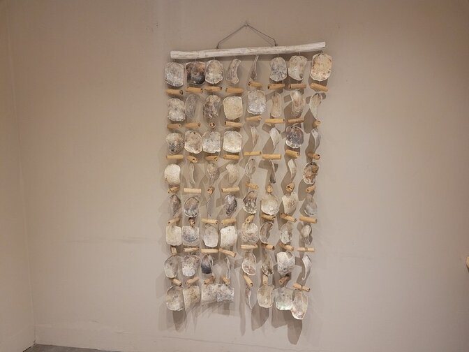 Raamdecoratie - Oesterschelpen - 80x150cm