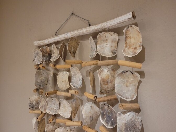 Raamdecoratie - Oesterschelpen - 80x150cm