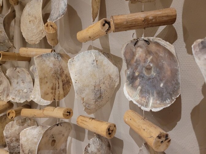 Raamdecoratie - Oesterschelpen - 80x150cm