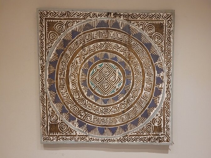 Wandpaneel met houtsnijwerk 100x100cm