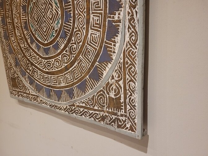 Wandpaneel met houtsnijwerk 100x100cm