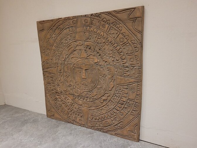 Wandpaneel met houtsnijwerk 95x95cm