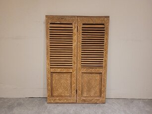 Louvre deuren met houtsnijwerk - 70x95cm