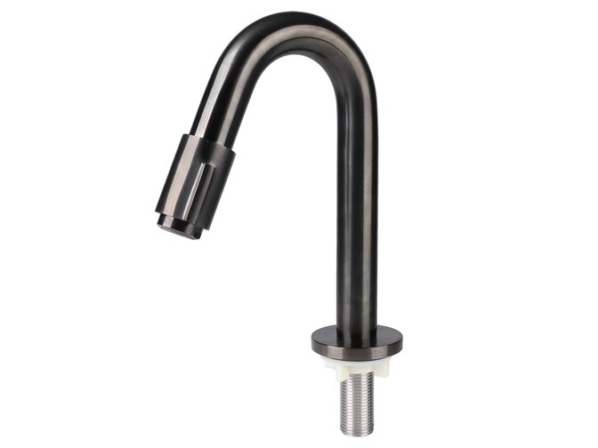 Differnz koudwaterkraan gebogen - Gun Metal