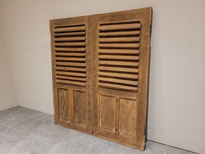 Louvre deuren met houtsnijwerk - 90x100cm