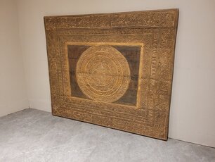 Muurdecoratie met houtsnijwerk 150x130cm - SKA24106-07