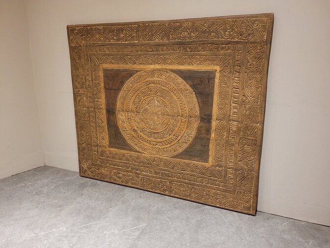 Muurdecoratie met houtsnijwerk 150x130cm - SKA24106-07