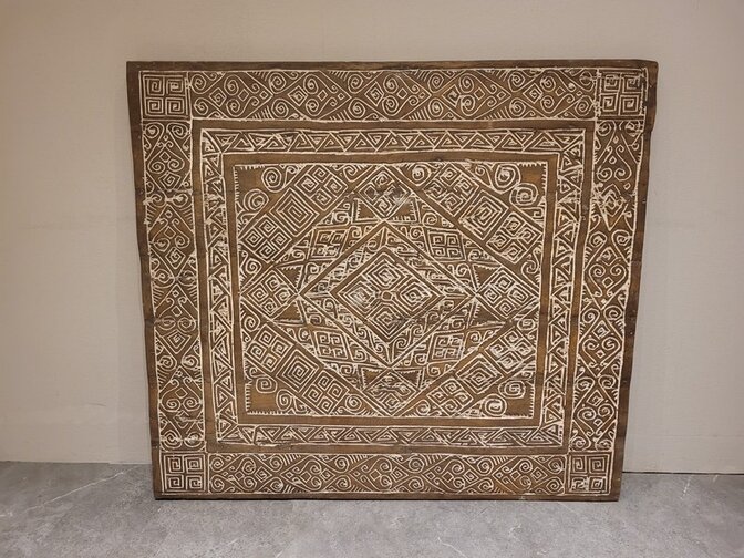 Muurdecoratie met houtsnijwerk 130x120cm - SKA24106-06