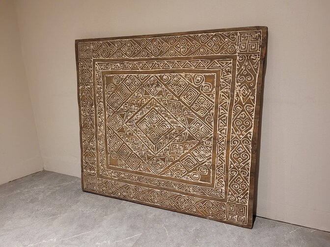 Muurdecoratie met houtsnijwerk 130x120cm - SKA24106-06