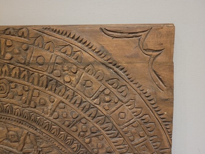 Muurdecoratie met houtsnijwerk 120x120cm - SKA24106-22