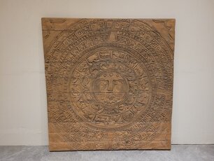 Muurdecoratie met houtsnijwerk 120x120cm - SKA24106-22
