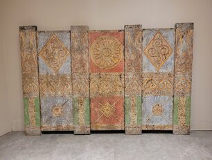 Muurdecoratie met houtsnijwerk 200x130cm - TA24102-01