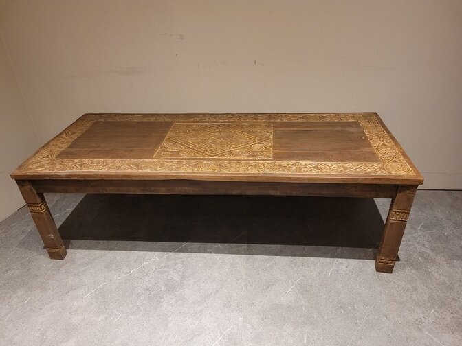 Salontafel met houtsnijwerk - 70x170x53cm