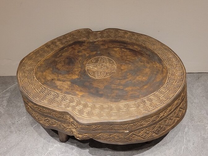 Ronde Suar Salontafel 80/100x50cm - gegraveerd