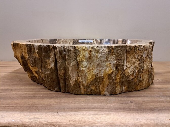 Waskom van versteend hout - 66x49x15cm - FL22963