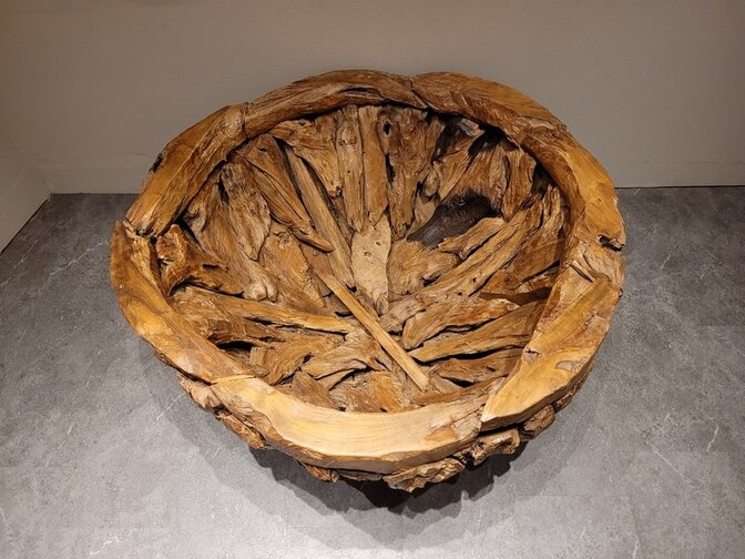 Bak van wortelhout blokken - 120x60cm