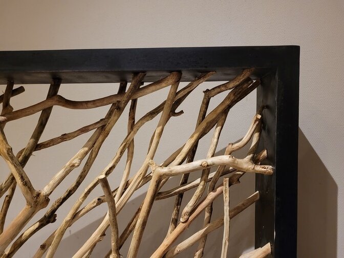 Roomdivider met 2 bomen - 270x135cm - NT2453-02