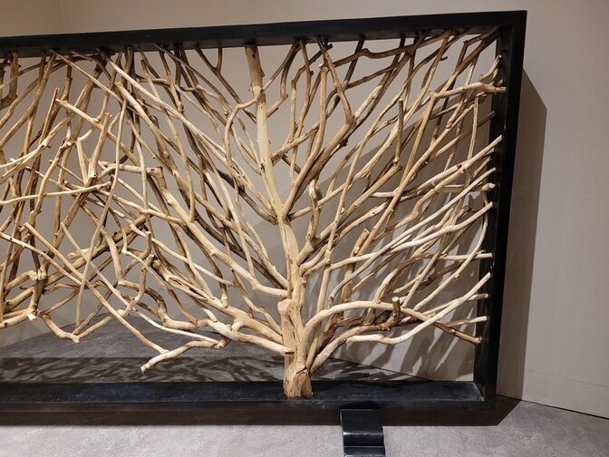 Roomdivider met 2 bomen - 270x135cm - NT2453-02