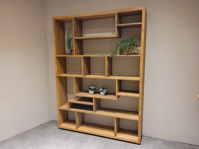 Teak boekenkast 150x200x30cm