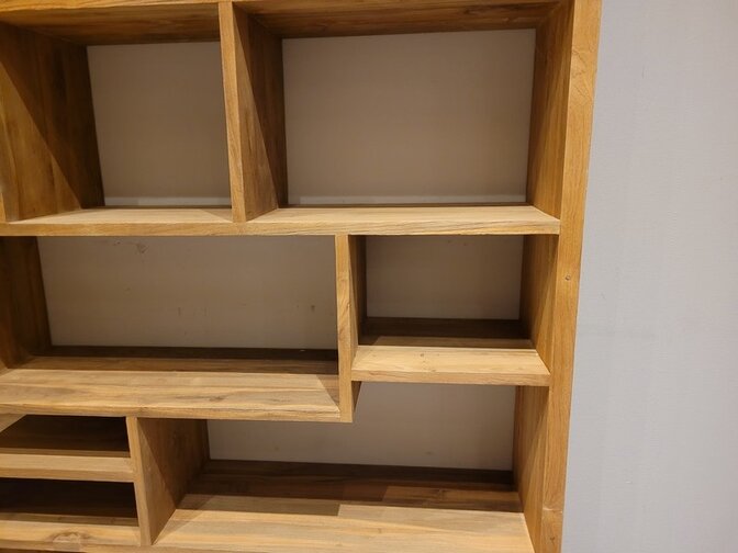 Teak boekenkast 150x200x30cm
