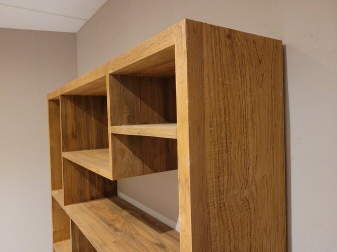 Teak boekenkast 150x200x30cm