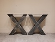 Metalen tafel poot X - rustiek zwart (per set)