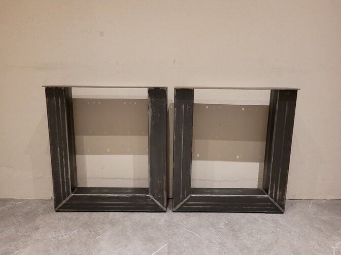 Metalen tafel poot U - 10x10cm -rustiek (per set)