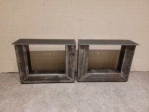 Metalen poot U salontafel - rustiek zwart (per set)