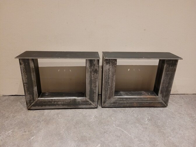 Metalen poot U salontafel - rustiek zwart (per set)