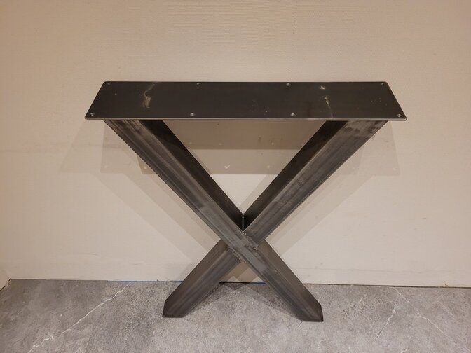 Boomstam bar tafel poot X - rustiek - per set