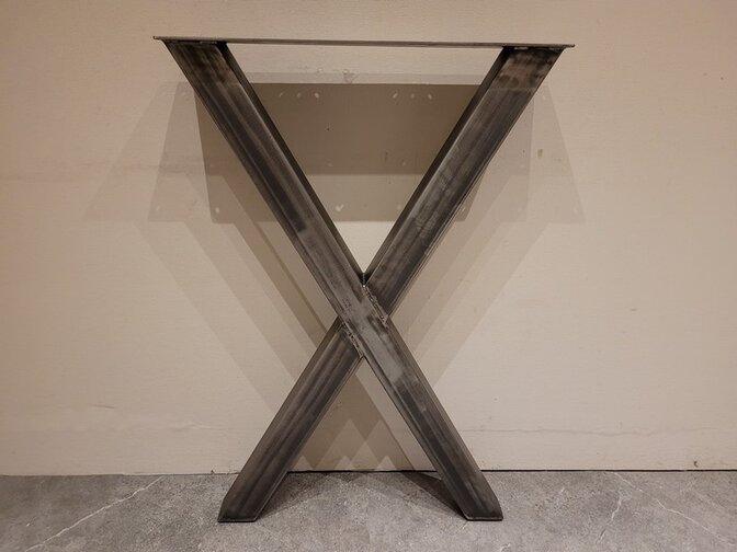 Boomstam bar tafel poot X - rustiek - per set