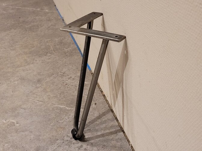 Salontafelpoot dubbele pin 26cm - rustiek - per stuk