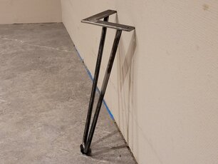 Salontafelpoot dubbele pin 36cm - rustiek - per stuk