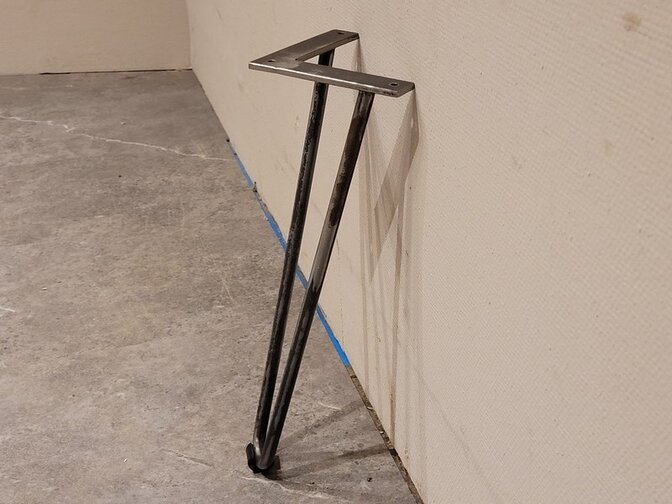Salontafelpoot dubbele pin 36cm - rustiek - per stuk