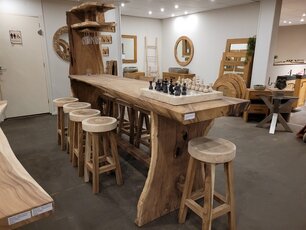 Bartafel met bovenrek 65x300cm