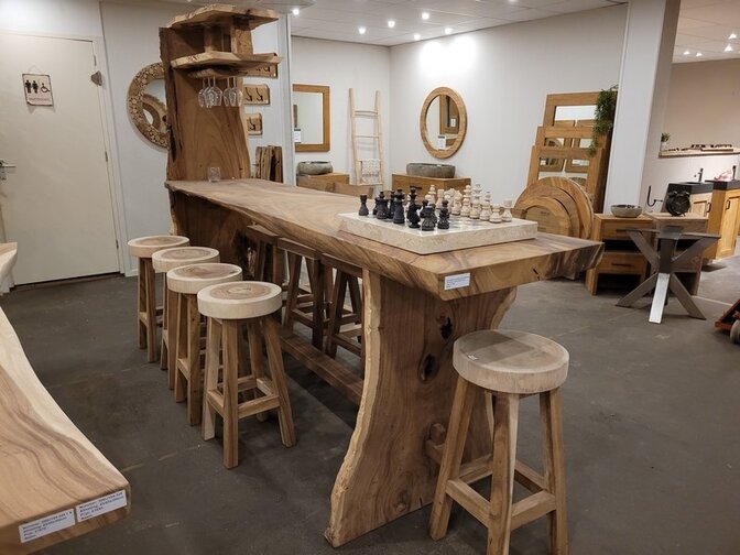 Bartafel met bovenrek 65x300cm