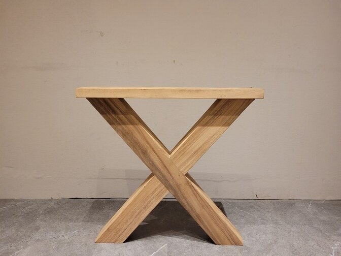 Hardhouten tafelpoot X (per set)