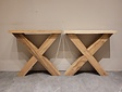 Hard houten tafelpoot X (per set)