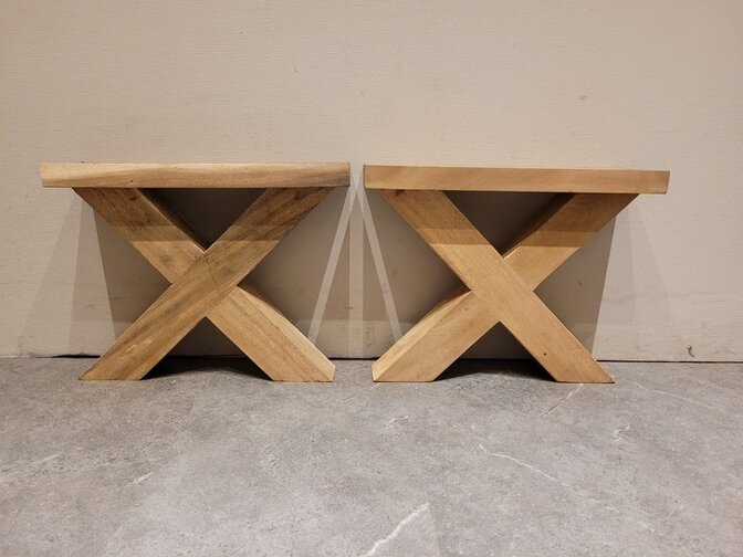 Salontafel poot - hout X 7x7cm (per set)