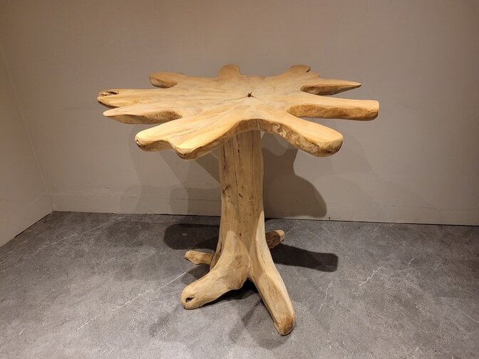 Rustieke Teak wortelhouten bartafel