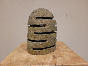 Natuurstenen lamp met waxinelichthouder - 20cm hoog
