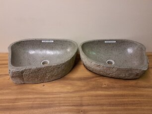 2 waskommen uit 1 steen - 51x36x15cm - FL22991