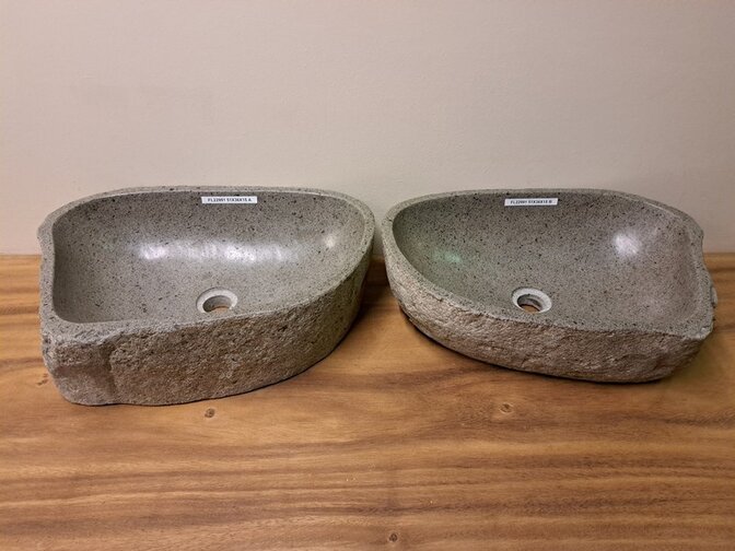2 waskommen uit 1 steen - 51x36x15cm - FL22991
